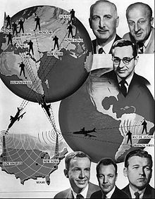 NBC News had close to 700 correspondents and cameramen in 1961 who were stationed throughout the world. Film was received in the United States by plane or by the jointly operated NBC-BBC transatlantic film cable. NBC News promotional photo 1961.JPG