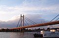 Новия железопътен мост в Белград по здрач