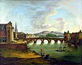 Juin : Le Pont Neuf, tableau attribué à Pierre Joseph Wallaert, vers 1800. Sur la gauche la Basilique de la Daurade