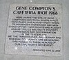 Gene Compton's Cafeteria Riot 40th Anniversary Historical Marker at corner of Taylor and Turk in San Francisco