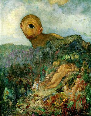 The Cyclops, gouache and oil by Odilon Redon, ...