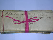 Red tape binds 19th century documents, the origin of phrase "red tape" to criticize economic interventionist laws and regulations. Redtape1.JPG