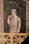 Muller da Antiga Roma nun balcón (9–14 CE), Getty Villa