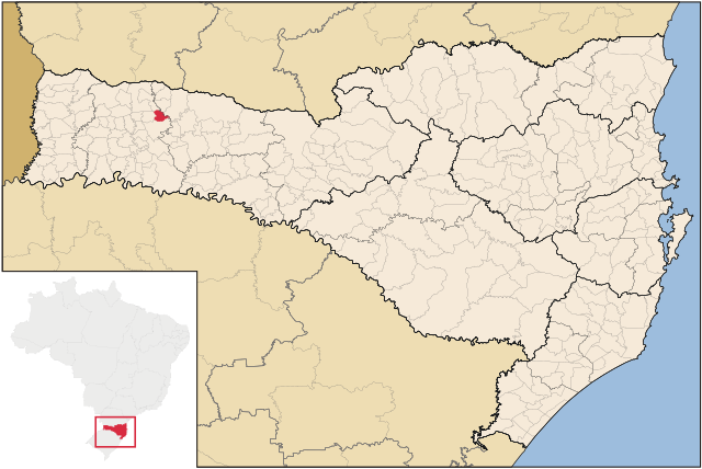 Localização de Santiago do Sul em Santa Catarina