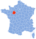 Positionnement géographique de la Sarthe en France
