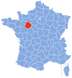Posizion del dipartiment Sarthe in de la Francia