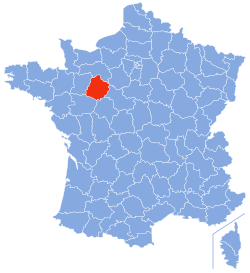 薩特省在法國的位置