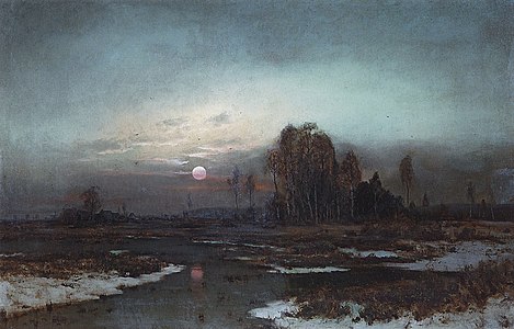 Muvugalaf patectoy dem kuksa bak taelaftacek (Осенний пейзаж с заболоченной рекой при луне ~ 1871)