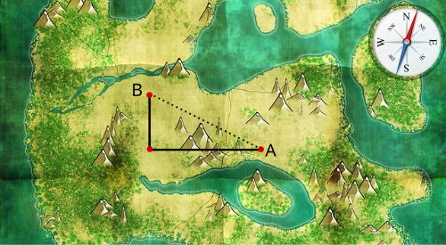 Treasure Map with path drawn