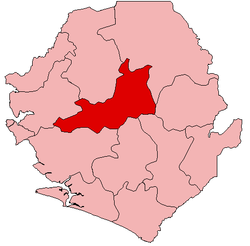 Location of Tonkolili District in Sierra Leone