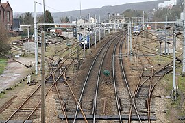 Vue depuis le sud de la gare, côté Rouen.