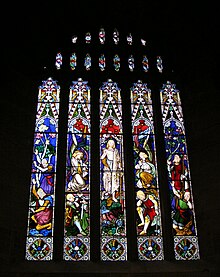 The Resurrection
One of the series of 27 windows witnessing the life and teachings of Jesus, by Hardman & Co. of Birmingham St Andrews Sydney windows E3 Resurrection.JPG