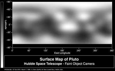 Carte de la surface de Pluton