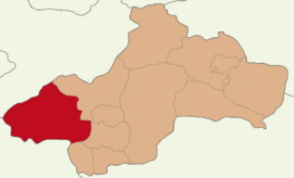 Map showing Zile District in Tokat Province