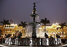 View of Plaza Mayor de Lima at night
