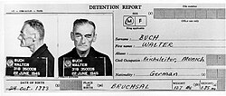 Walter Buchs anholdelsesdokument i året 1945.