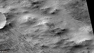 Dust devil tracks, as seen by CTX camera (on Mars Reconnaissance Orbiter). Note: this is an enlargement of the previous image of Campbell Crater.