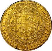 Münze von 15 goldenen Dukaten von Großherzog Sigismund III. Wasa mit Vytis (Waykimas), 1617