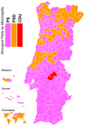 Strongest party by municipality.