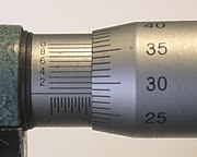 Micrometer sleeve (with vernier) reading 5.783mm