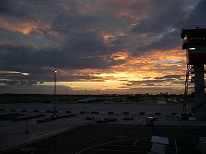 Brussels Airport at dusk