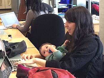 Montreal: One of the organisers and her little girl.