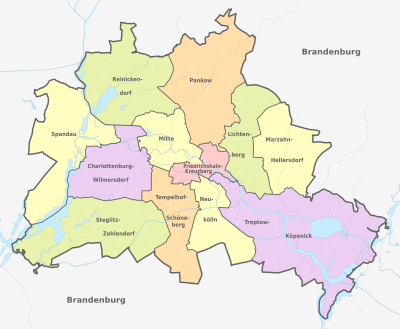 The 12 Bezirke of Berlin