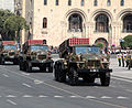 Lançador de foguetes BM-21 das tropas de mísseis e artilharia do Exército Armênio , durante um desfile militar, Praça da República, Yerevan