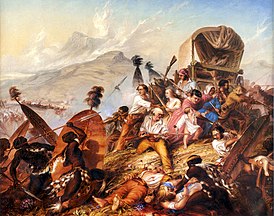 Нападение зулусов на лагерь буров в феврале 1838 года. Резня треккеров зулусами