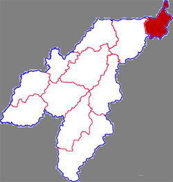 徳州市中の慶雲県の位置