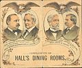 Dance card cover depicting 1884 U.S. presidential tickets