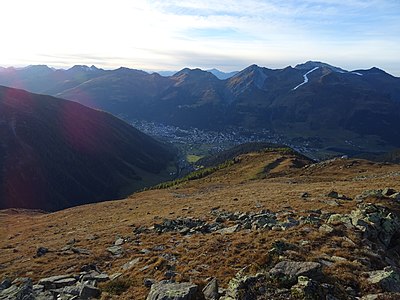 Blick hinunter nach Davos.