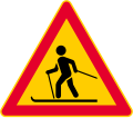 Skiers crossing (formerly used )