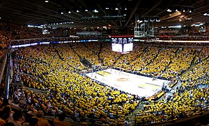 Golden State Warriors play the Utah Jazz in th...
