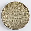 Indie 1 rupie 1884 Victoria (vzad)