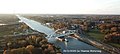 15 november 2020: dronebeeld van het invaren van de nieuwe brug