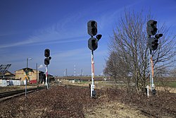 EZMG-Signale im Bahnhof Langeneichstädt.