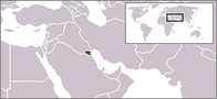 Mapa pokazuje poziciju Kuvajta