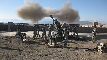 Um M777 americano na Província de Logar, no Afeganistão