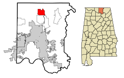 Location in Madison County and the state of Alabama