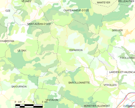 Mapa obce Esparron