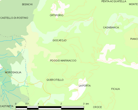 Mapa obce Poggio-Marinaccio