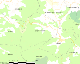 Mapa obce Chein-Dessus