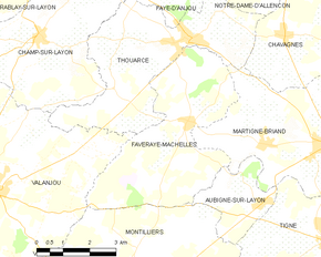 Poziția localității Faveraye-Mâchelles