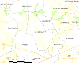 Mapa obce Le Mesnillard