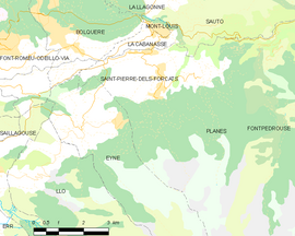 Mapa obce Saint-Pierre-dels-Forcats