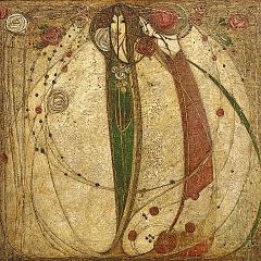 White Rose and Red Rose decorative panel, by Margaret Macdonald Mackintosh (1903)