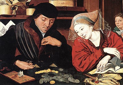 Marinus van Reymerswaele, El banquer i la seva dona (1500-1550).