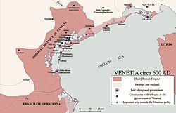 Map of Venetia circa 600 AD