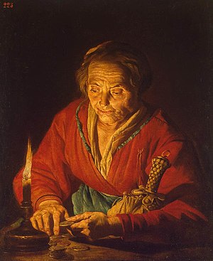 Matthias Stom - Old Woman with a Candle - WGA21809